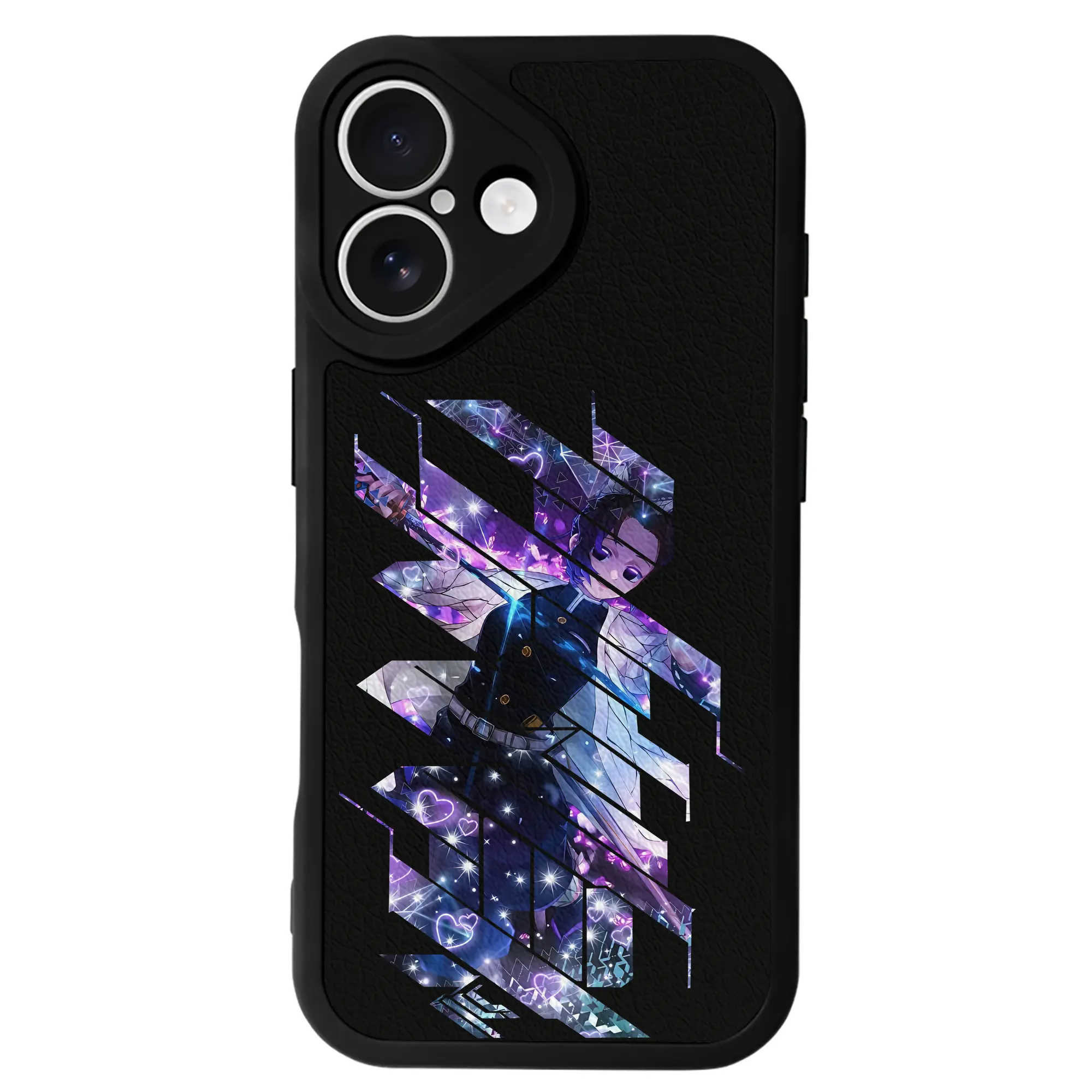 鬼滅の刃 グッズ,胡蝶 しのぶ - IPhone 16シリーズ対応 ・ シリコンスマホケース ・ レザー調 ・ 高精度フィット ・ 耐衝撃 ・ ワイヤレス充電対応 ・ 精密カット